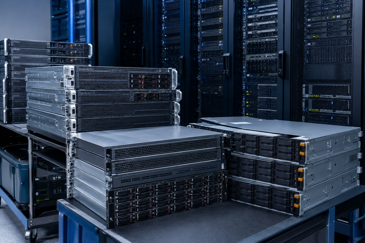 Rackmount servers and enterprise storage arrays