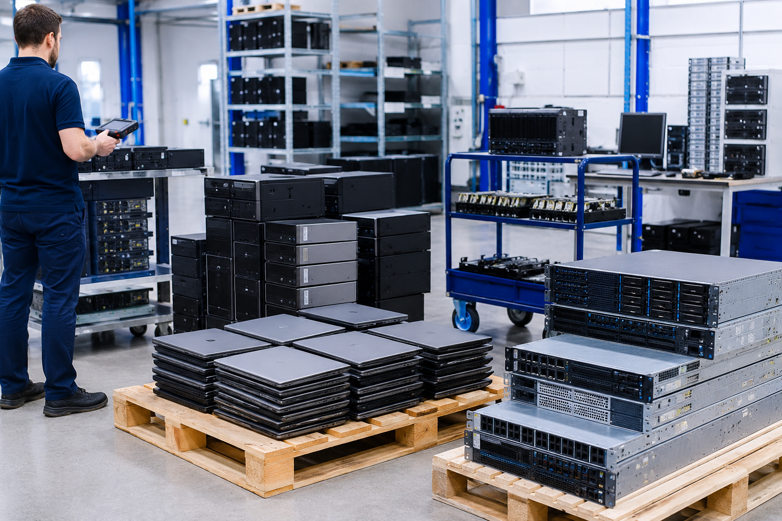 Surplus business technology being inventoried for resale